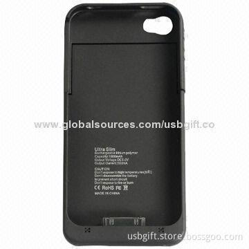 Power Bank Case for iPhone 4/4S with 1,900mAh Capacity